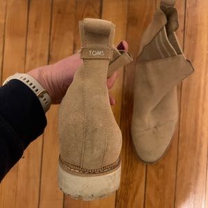 Tom’s boots worn lightly worn